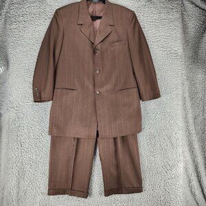 Vanetti 2 Piece Suit Mens 44R 38Rx26 Brown Blazer Jacket Pants *GUC*